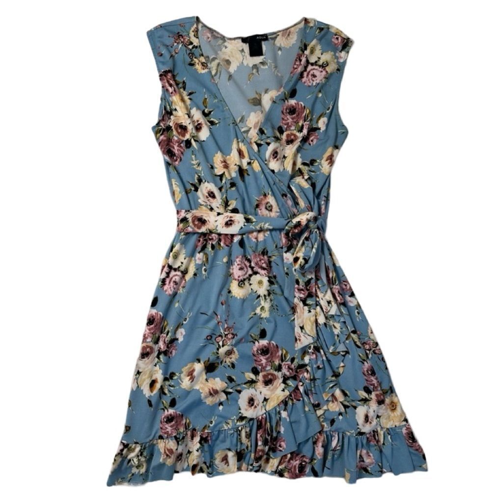 Aqua - Floral Wrap Dress